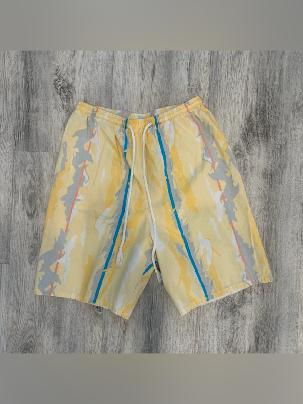 Overboard Yellow Abstract Print Shorts Made in USA Size Small
